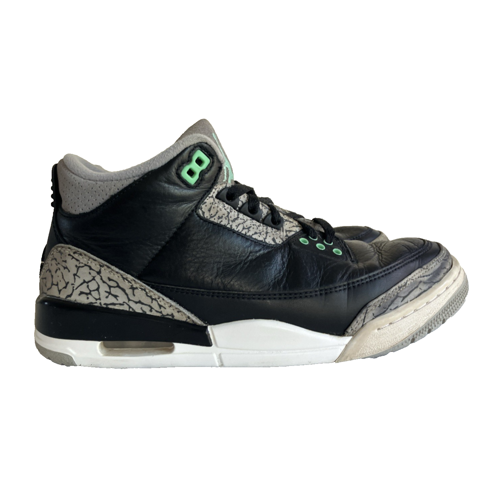 Nike Air Jordan 3 Retro Green Glow Wolf Grey Men's Sneakers Size 8 Ct8532-031